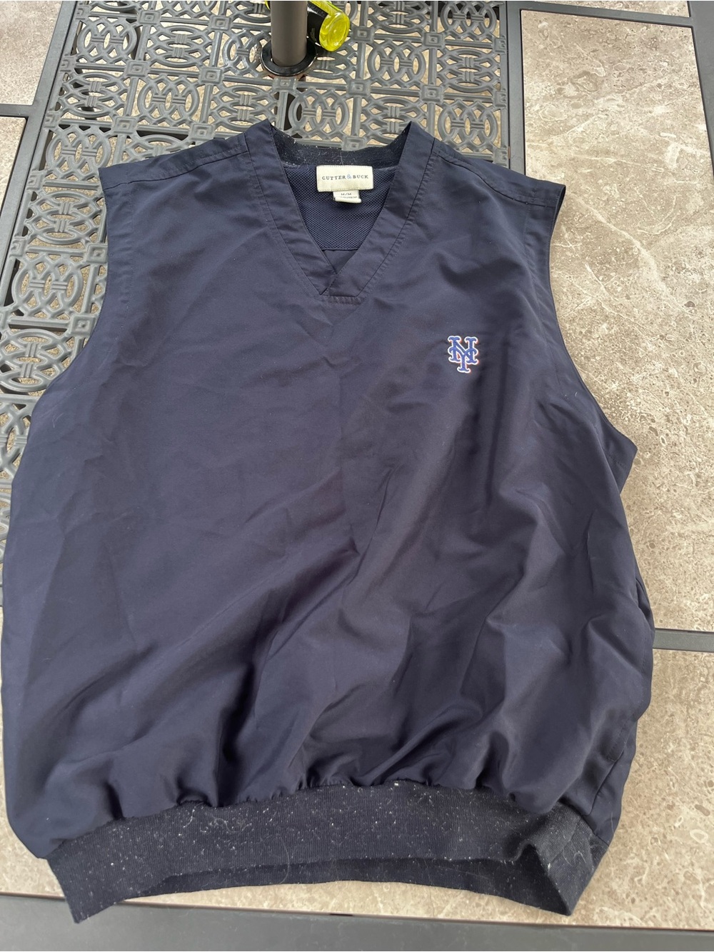 Cutter & Buck Navy V‑Neck Sleeveless Pullover with NY Logo